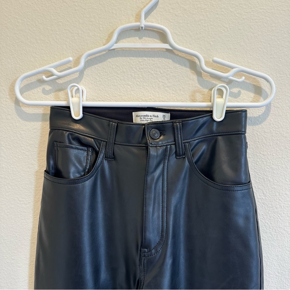 Abercrombie & Fitch Black Faux Leather Pants